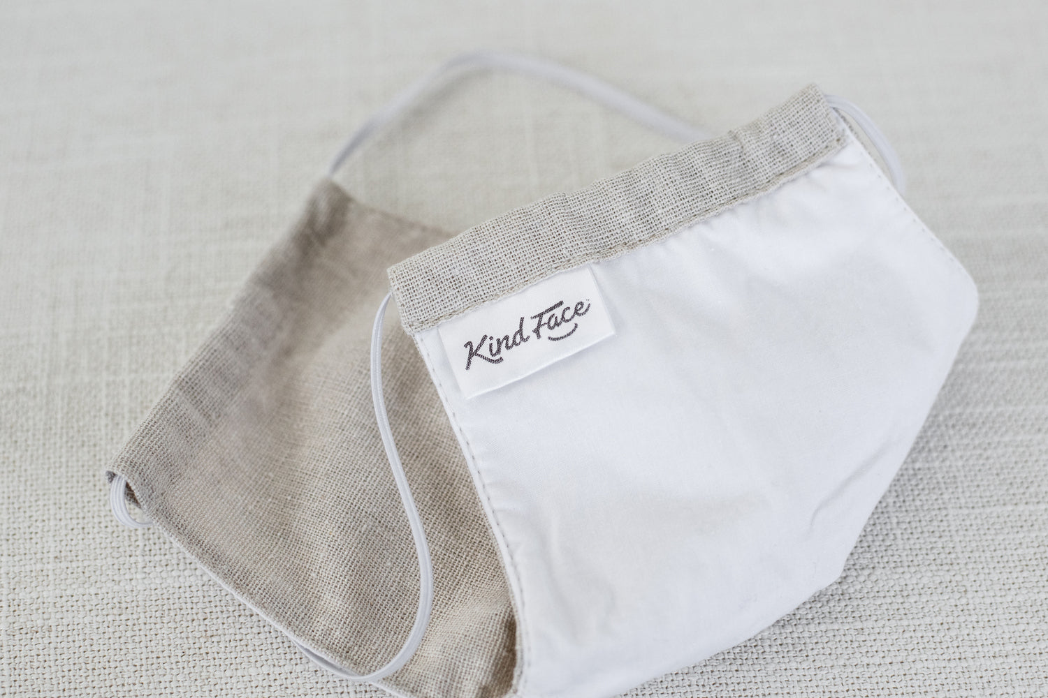 Kind Face Reusable Linen Face Mask in Natural Colour